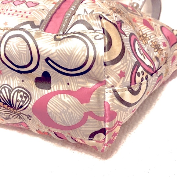 💕Coach Legacy Butterfly Floral Tea Rose Daisy Signature Shoulder Like New!!! - Picture 6 of 12